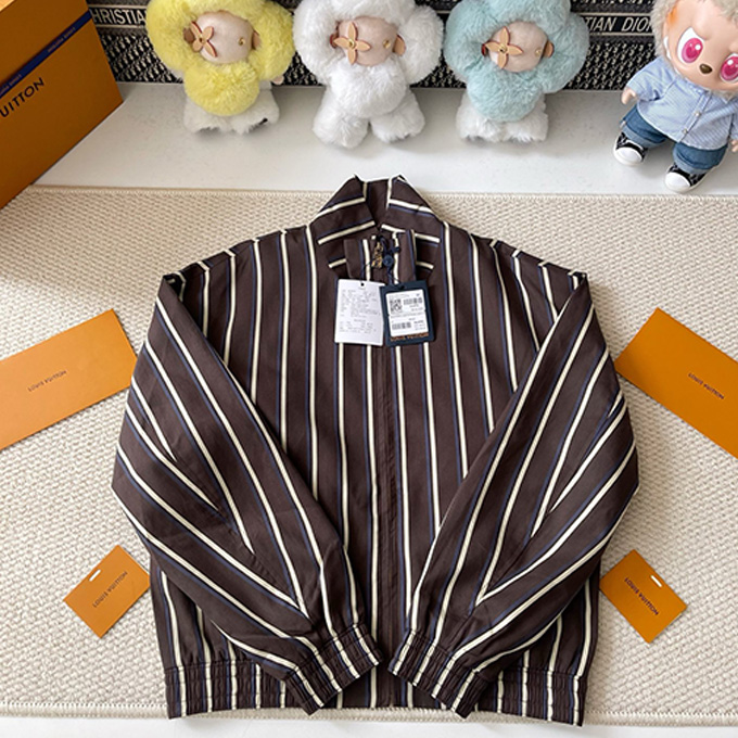 lv louis vuitton vertical stripe zip up track jacket